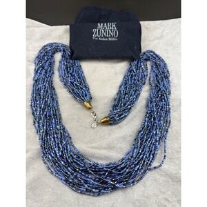 Nolan Miller Necklace Mark Zunino Designer Blue Beaded Layered 34"